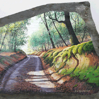 Karen Frampton, New Forest Artist, paintings, greeting cards, murals, slate, Hampshire, UK